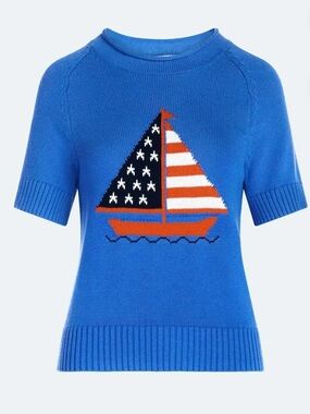 Blue Crewneck Sweater with Sailboat